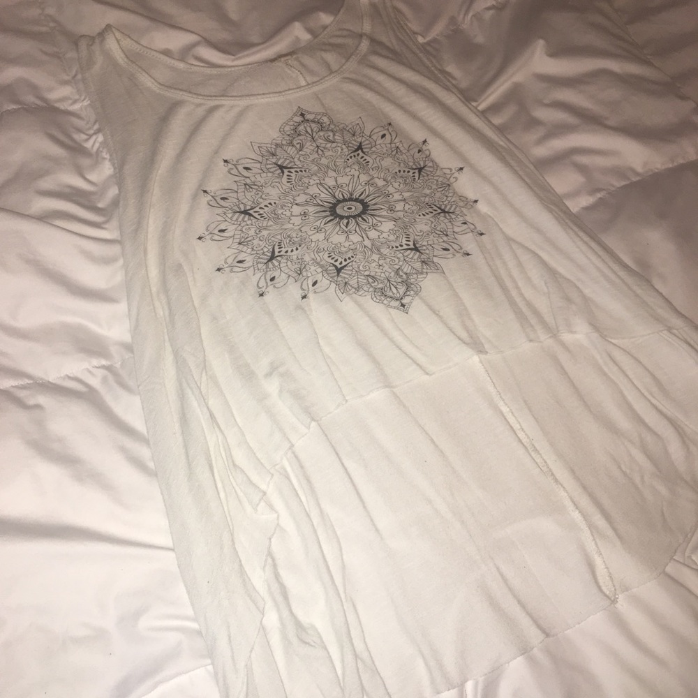 White high low tank top